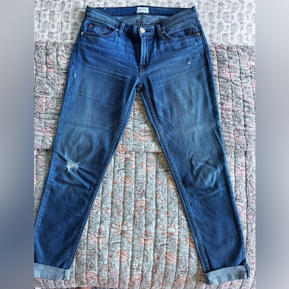 Hudson Tally Unfamed Hem Skinny Cropped Jeans 27 - Picture 3 of 7